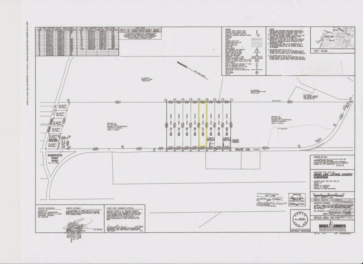 WellWooded 4.3Acre Lot For Sale on Rte 105 at Jemseg, NB Old Crow