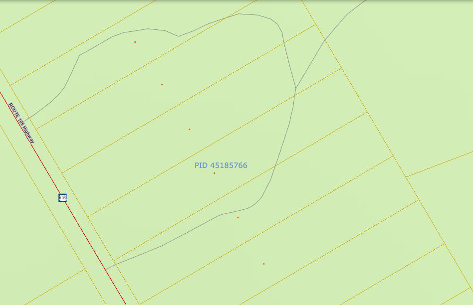WellWooded 4.3Acre Lot For Sale on Rte 105 at Jemseg, NB Old Crow